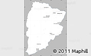 Gray Simple Map of Chaiyaphum, single color outside