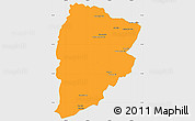 Political Simple Map of Chaiyaphum, single color outside