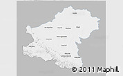 Gray 3D Map of Nakhon Ratchasima, single color outside