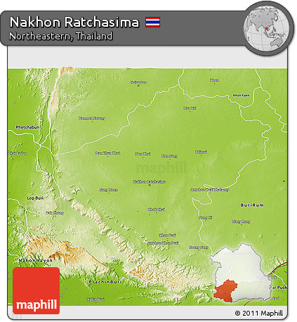 Physical 3D Map of Nakhon Ratchasima