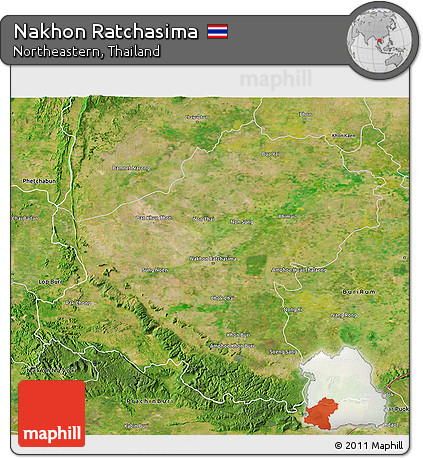 Satellite 3D Map of Nakhon Ratchasima
