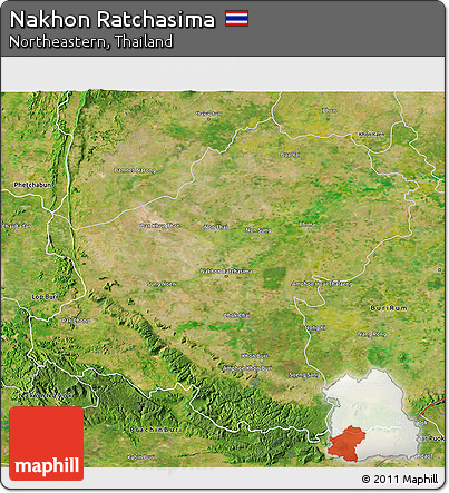 Satellite 3D Map of Nakhon Ratchasima