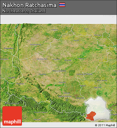 Satellite 3D Map of Nakhon Ratchasima