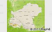Shaded Relief 3D Map of Nakhon Ratchasima, physical outside