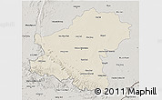 Shaded Relief 3D Map of Nakhon Ratchasima, semi-desaturated