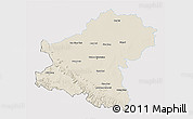 Shaded Relief 3D Map of Nakhon Ratchasima, single color outside