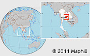 Gray Location Map of Nakhon Ratchasima, highlighted country, within the entire country