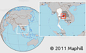 Gray Location Map of Nakhon Ratchasima, highlighted country, highlighted parent region, within the entire country