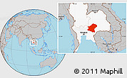 Gray Location Map of Nakhon Ratchasima, highlighted country