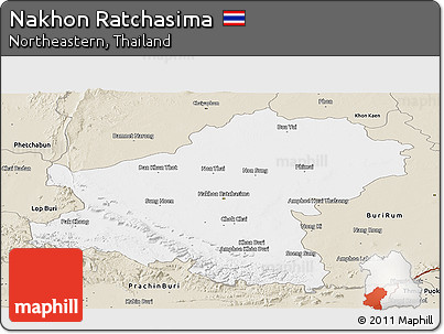 Classic Style Panoramic Map of Nakhon Ratchasima