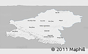 Gray Panoramic Map of Nakhon Ratchasima, single color outside