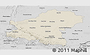 Shaded Relief Panoramic Map of Nakhon Ratchasima, desaturated