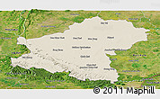 Shaded Relief Panoramic Map of Nakhon Ratchasima, satellite outside