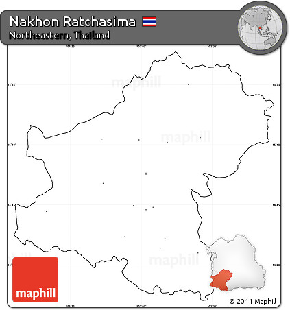 Blank Simple Map of Nakhon Ratchasima, cropped outside, no labels