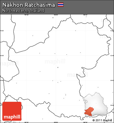 Blank Simple Map of Nakhon Ratchasima, no labels