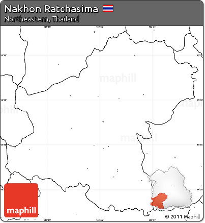 Blank Simple Map of Nakhon Ratchasima, no labels