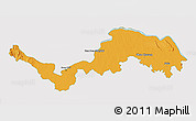 Political 3D Map of Nong Khai, single color outside