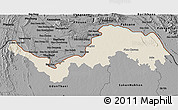 Shaded Relief 3D Map of Nong Khai, darken, desaturated