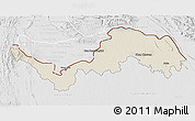 Shaded Relief 3D Map of Nong Khai, lighten, desaturated