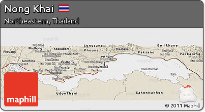 Classic Style Panoramic Map of Nong Khai