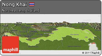Physical Panoramic Map of Nong Khai, darken