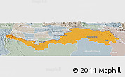 Political Panoramic Map of Nong Khai, lighten, semi-desaturated