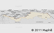 Shaded Relief Panoramic Map of Nong Khai, desaturated