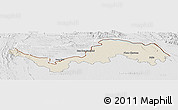 Shaded Relief Panoramic Map of Nong Khai, lighten, desaturated