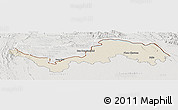 Shaded Relief Panoramic Map of Nong Khai, lighten, semi-desaturated