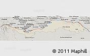 Shaded Relief Panoramic Map of Nong Khai, semi-desaturated