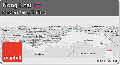 Silver Style Panoramic Map of Nong Khai