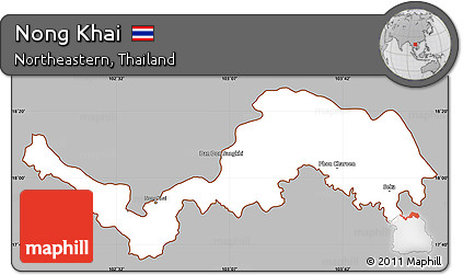 Gray Simple Map of Nong Khai, cropped outside