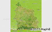 Satellite 3D Map of Sisaket, physical outside