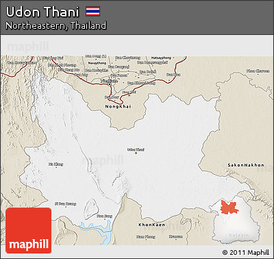 Classic Style 3D Map of Udon Thani