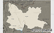 Shaded Relief 3D Map of Udon Thani, darken