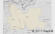 Shaded Relief 3D Map of Udon Thani, desaturated