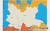 Shaded Relief 3D Map of Udon Thani, political outside