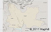 Shaded Relief 3D Map of Udon Thani, semi-desaturated