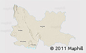 Shaded Relief 3D Map of Udon Thani, single color outside