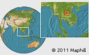 Satellite Location Map of Udon Thani, within the entire country