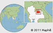 Savanna Style Location Map of Udon Thani, highlighted country