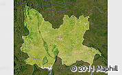 Satellite Map of Udon Thani, darken