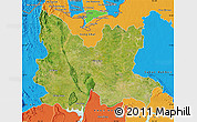 Satellite Map of Udon Thani, political outside