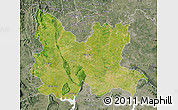 Satellite Map of Udon Thani, semi-desaturated