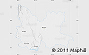 Silver Style Map of Udon Thani, single color outside