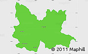 Political Simple Map of Udon Thani, single color outside