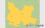 Savanna Style Simple Map of Udon Thani, single color outside