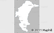 Gray Simple Map of Yasothon, single color outside