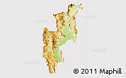 Physical 3D Map of Chiang Mai, cropped outside