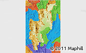 Physical 3D Map of Chiang Mai, political outside
